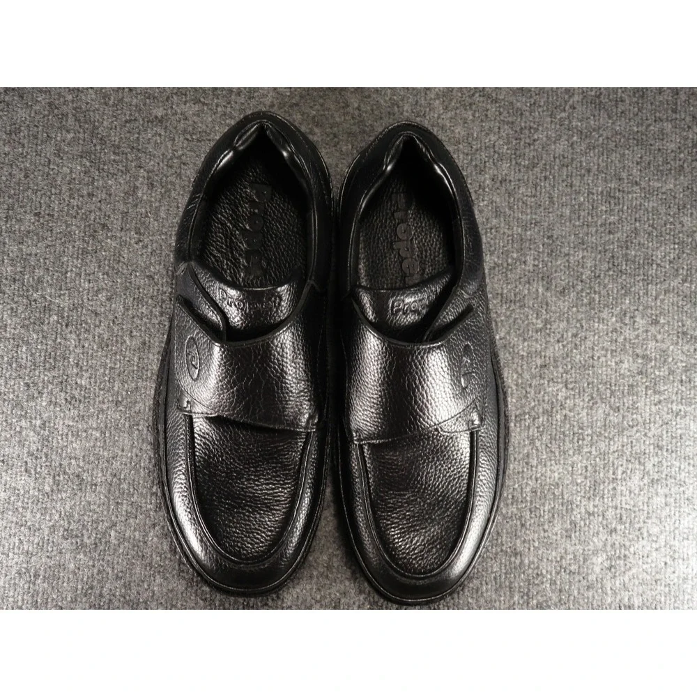 Propet Shoes Men's Black Leather Strap Slip On Loafers Size 14 M Comfort M5015